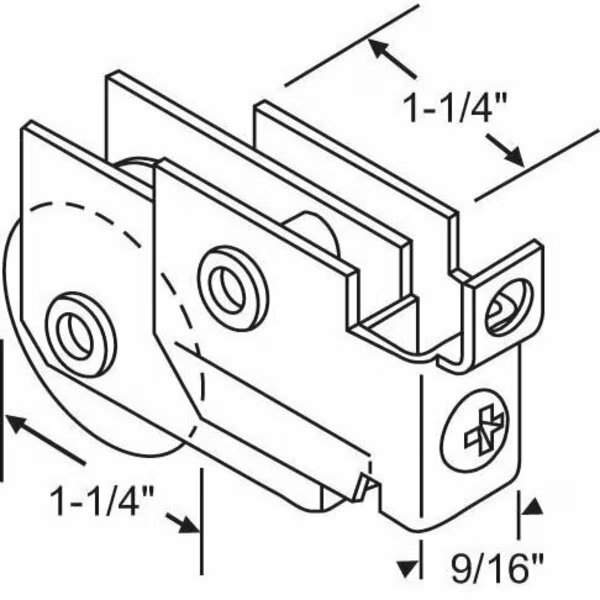 Patio Door Roller Assembly, Strybuc, Mfr#: 9-216